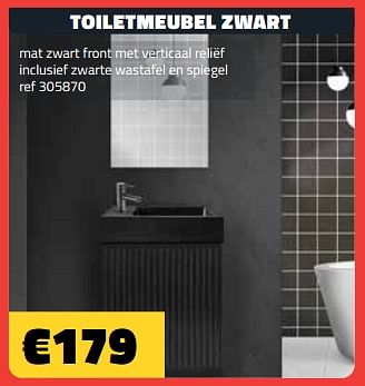 Promotions Toiletmeubel zwart - Produit maison - Bouwcenter Frans Vlaeminck - Valide de 01/04/2024 à 30/04/2024 chez Bouwcenter Frans Vlaeminck