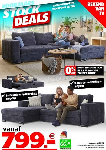 Promoties Hoeksalon alicante - Huismerk - Seats and Sofas - Geldig van 02/04/2024 tot 07/04/2024 bij Seats and Sofas