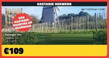 Promoties Kastanje hekwerk rollengte 10m - Huismerk - Bouwcenter Frans Vlaeminck - Geldig van 01/04/2024 tot 30/04/2024 bij Bouwcenter Frans Vlaeminck