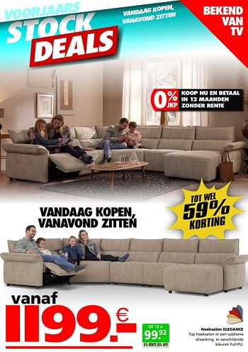 Promoties Hoeksalon elegance - Huismerk - Seats and Sofas - Geldig van 02/04/2024 tot 07/04/2024 bij Seats and Sofas