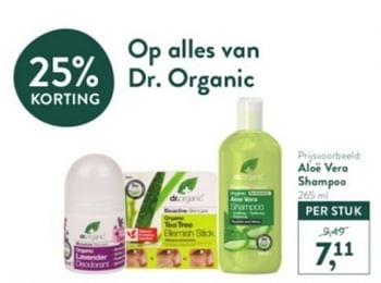 Promotions Aloe vera shampoo - Dr. Organic - Valide de 31/03/2024 à 07/04/2024 chez Holland & Barret