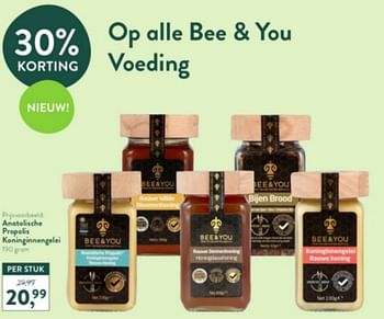 Promoties Anatolische propolis koninginnengelei - Bee&you - Geldig van 31/03/2024 tot 07/04/2024 bij Holland & Barret