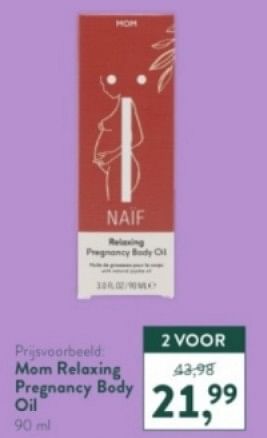Promoties Mom relaxing pregnancy body oil - Naif - Geldig van 31/03/2024 tot 07/04/2024 bij Holland & Barret