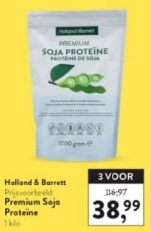 Promoties Premium soja proteïne - Huismerk - Holland & Barrett - Geldig van 31/03/2024 tot 07/04/2024 bij Holland & Barret