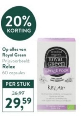 Promoties Relax - Royal Green - Geldig van 31/03/2024 tot 07/04/2024 bij Holland & Barret