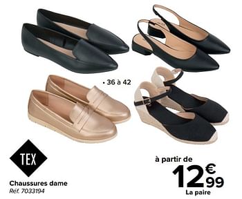 Promotions Chaussures dame - Tex - Valide de 27/03/2024 à 29/04/2024 chez Carrefour