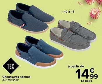 Promoties Chaussures homme - Tex - Geldig van 27/03/2024 tot 29/04/2024 bij Carrefour