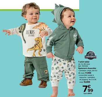 Promoties T-shirt bébé - Jurassic World - Geldig van 27/03/2024 tot 29/04/2024 bij Carrefour