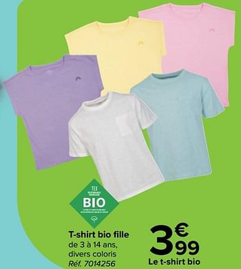 Promoties T-shirt bio fille - Tex - Geldig van 27/03/2024 tot 29/04/2024 bij Carrefour