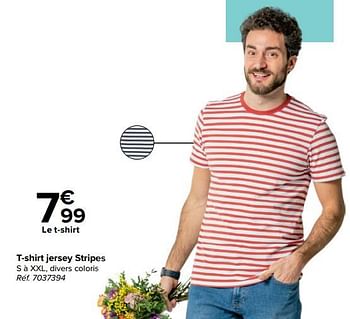 Promoties T-shirt jersey stripes - Tex - Geldig van 27/03/2024 tot 29/04/2024 bij Carrefour