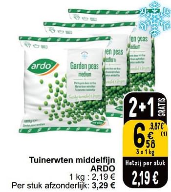 Promoties Tuinerwten middelfijn ardo - Ardo - Geldig van 02/04/2024 tot 08/04/2024 bij Cora