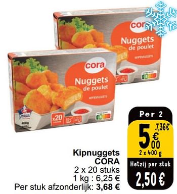 Promoties Kipnuggets cora - Huismerk - Cora - Geldig van 02/04/2024 tot 08/04/2024 bij Cora