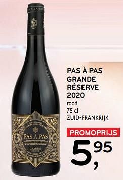 Promoties Pas à pas grande réserve 2020 rood - Rode wijnen - Geldig van 27/03/2024 tot 09/04/2024 bij Alvo