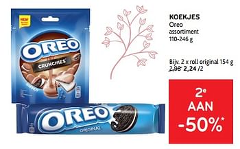 Promoties Koekjes oreo 2e aan -50% - Oreo - Geldig van 27/03/2024 tot 09/04/2024 bij Alvo