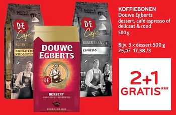 Promoties Koffiebonen douwe egberts 2+1 gratis - Douwe Egberts - Geldig van 27/03/2024 tot 09/04/2024 bij Alvo