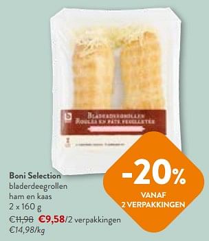 Promoties Boni selection bladerdeegrollen ham en kaas - Boni - Geldig van 27/03/2024 tot 09/04/2024 bij OKay