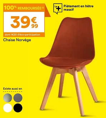 Promotions Chaise norvège - Produit Maison - But - Valide de 26/03/2024 à 22/04/2024 chez But