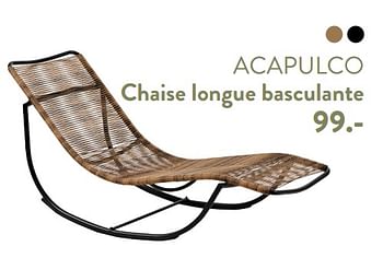 Promotions Acapulco chaise longue basculante - Produit maison - Casa - Valide de 29/02/2024 à 25/09/2024 chez Casa