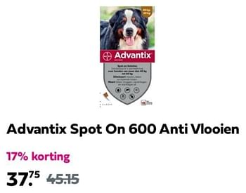 Promoties Advantix spot on 600 anti vlooien - Advantix - Geldig van 31/03/2024 tot 07/04/2024 bij Plein