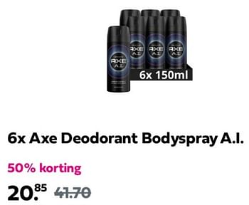 Promoties Axe deodorant bodyspray a.i. - Axe - Geldig van 31/03/2024 tot 07/04/2024 bij Plein