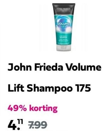 Promoties John frieda volume lift shampoo 175 - John Frieda - Geldig van 31/03/2024 tot 07/04/2024 bij Plein