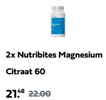 Promotions Nutribites magnesium citraat 60 - Nutribites - Valide de 31/03/2024 à 07/04/2024 chez Plein