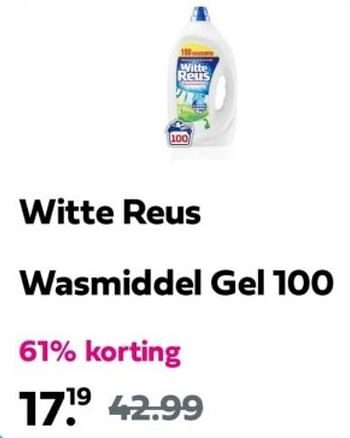 Promoties Witte reus wasmiddel gel 100 - Witte reus - Geldig van 31/03/2024 tot 07/04/2024 bij Plein