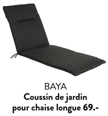 Promotions Baya coussin de jardin pour chaise longue - Produit maison - Casa - Valide de 29/02/2024 à 25/09/2024 chez Casa