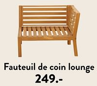 Promotions Fauteuil de coin lounge - Produit maison - Casa - Valide de 29/02/2024 à 25/09/2024 chez Casa