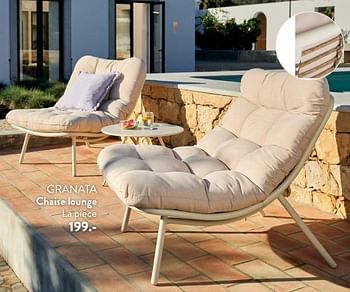 Promotions Granata chaise lounge - Produit maison - Casa - Valide de 29/02/2024 à 25/09/2024 chez Casa