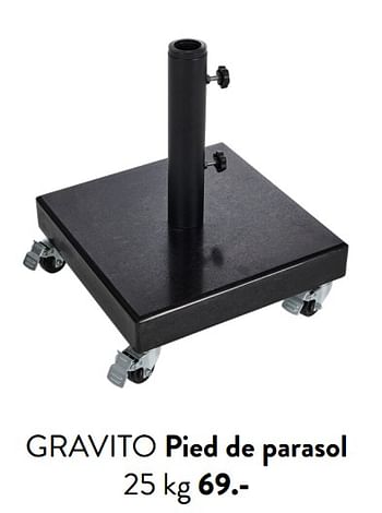 Promotions Gravito pied de parasol - Produit maison - Casa - Valide de 29/02/2024 à 25/09/2024 chez Casa