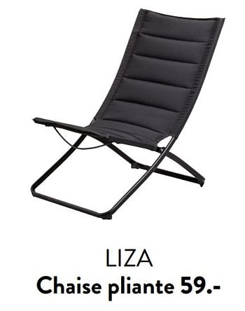 Promotions Liza chaise pliante - Produit maison - Casa - Valide de 29/02/2024 à 25/09/2024 chez Casa