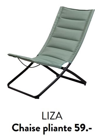 Promoties Liza chaise pliante - Huismerk - Casa - Geldig van 29/02/2024 tot 25/09/2024 bij Casa