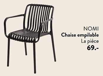 Promotions Nomi chaise empilable - Produit maison - Casa - Valide de 29/02/2024 à 25/09/2024 chez Casa
