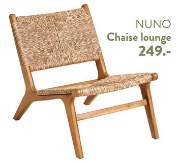 Promotions Nuno chaise lounge - Produit maison - Casa - Valide de 29/02/2024 à 25/09/2024 chez Casa