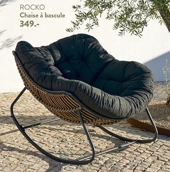 Promotions Rocko chaise à bascule - Produit maison - Casa - Valide de 29/02/2024 à 25/09/2024 chez Casa