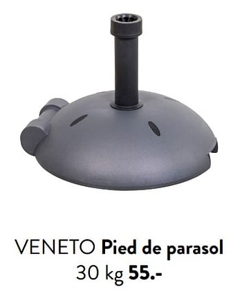 Promotions Veneto pied de parasol - Produit maison - Casa - Valide de 29/02/2024 à 25/09/2024 chez Casa