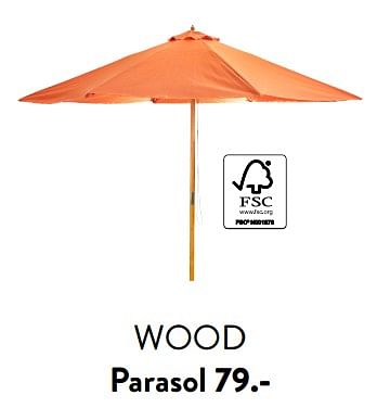 Promotions Wood parasol - Produit maison - Casa - Valide de 29/02/2024 à 25/09/2024 chez Casa