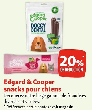 Promotions Edgard + cooper snacks pour chiens 20% de réduction - Edgard & Cooper - Valide de 03/04/2024 à 08/04/2024 chez Maxi Zoo