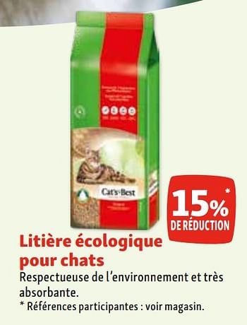 Promotions Litière écologique pour chats 15% de réduction - Cat's best - Valide de 03/04/2024 à 08/04/2024 chez Maxi Zoo