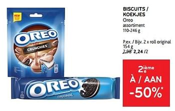 Promotions Biscuits oreo 2ième à -50% - Oreo - Valide de 27/03/2024 à 09/04/2024 chez Alvo
