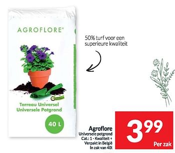 Promoties Agroflore universele potgrond - Agroflore - Geldig van 02/04/2024 tot 07/04/2024 bij Intermarche