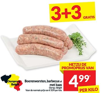 Promoties Boerenworsten barbecue of met kaas - Huismerk - Intermarche - Geldig van 02/04/2024 tot 07/04/2024 bij Intermarche