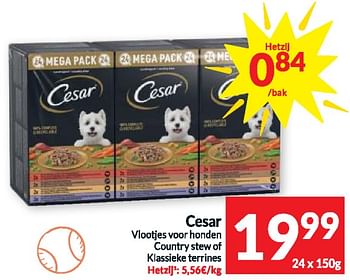 Promoties Cesar vlootjes voor honden country stew of klassieke terrines - Cesar - Geldig van 02/04/2024 tot 07/04/2024 bij Intermarche