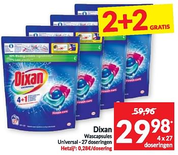 Promoties Dixan wascapsules universal - Dixan - Geldig van 02/04/2024 tot 07/04/2024 bij Intermarche