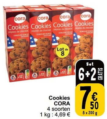 Promotions Cookies cora - Produit maison - Cora - Valide de 02/04/2024 à 08/04/2024 chez Cora