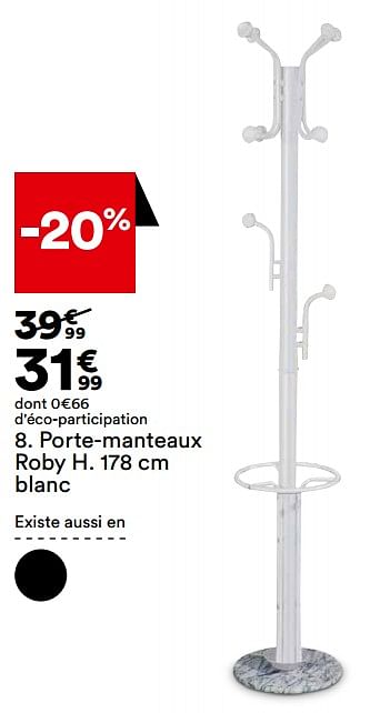 Promotions Porte-manteaux roby - Produit Maison - But - Valide de 26/03/2024 à 22/04/2024 chez But