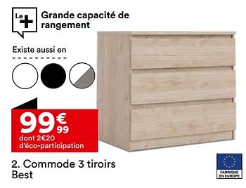 Promotions Commode 3 tiroirs best - Produit Maison - But - Valide de 26/03/2024 à 22/04/2024 chez But