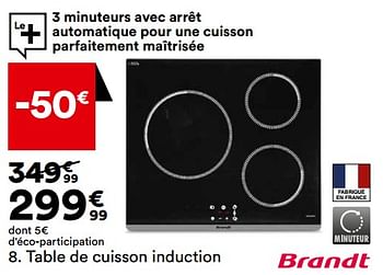 Promoties Table de cuisson induction brandt bpi3636b - Brandt - Geldig van 26/03/2024 tot 22/04/2024 bij But