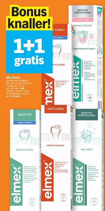 Promoties Anti-cariës tandpasta - Elmex - Geldig van 02/04/2024 tot 07/04/2024 bij Albert Heijn